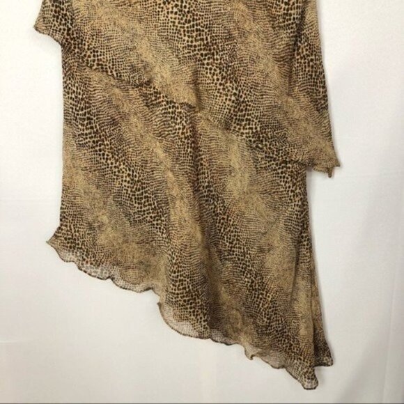 Vintage Chetta B Leopard Print Layered Silk Dress L - Picture 9 of 12